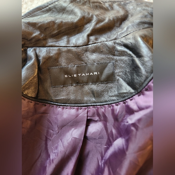 Elie Tahari Leather Jacket - Picture 6 of 12